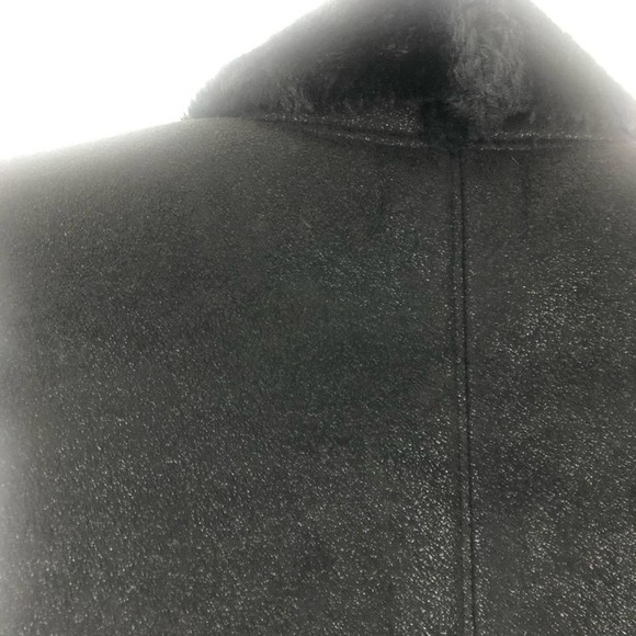 Just Fab Faux Shearling Waterfall Black Vest Sz L - Picture 8 of 12